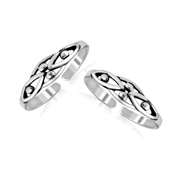 925 Sterling Silver Antique Cutwork Toe Ring For Women