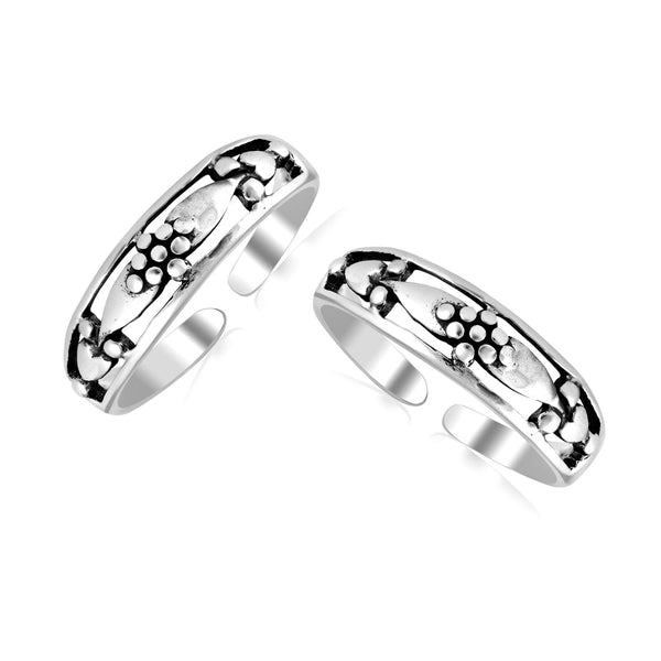 925 Sterling Silver Cut-work Toe Ring for Women