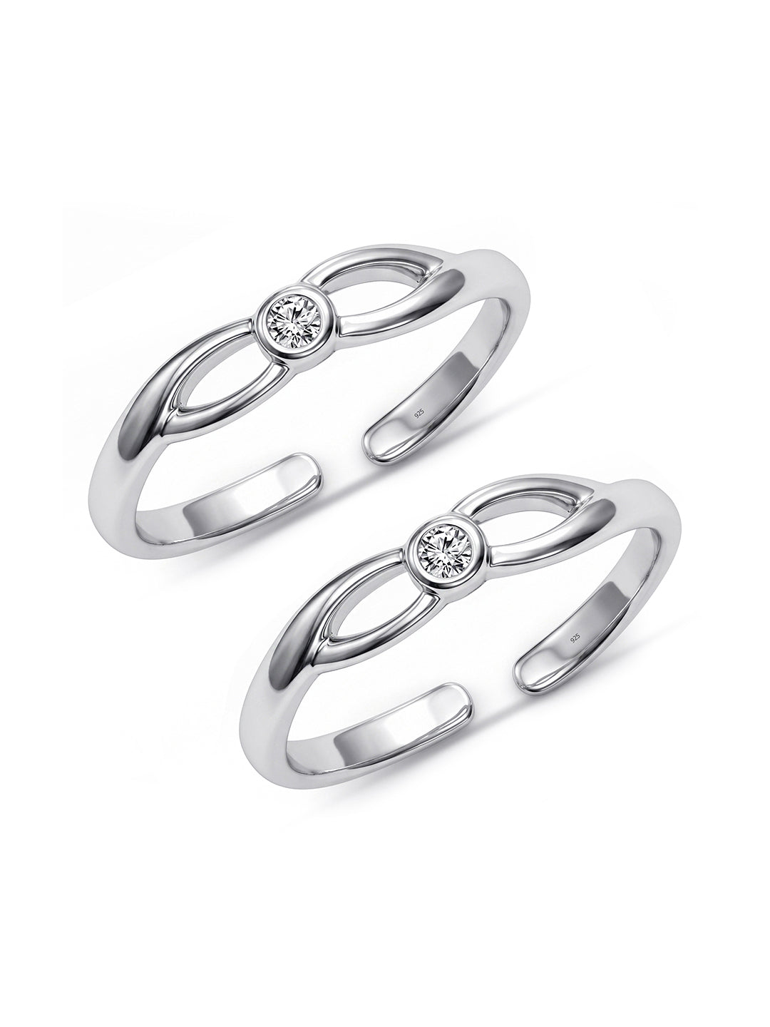 Silver Tide Toe Ring