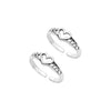 925 Sterling Silver Oxidized Heart Shape Toe Rings for Women