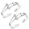 925 Sterling Silver Double CZ Toe Ring for Women