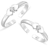 925 Sterling Silver Double Heart Toe Ring for Women
