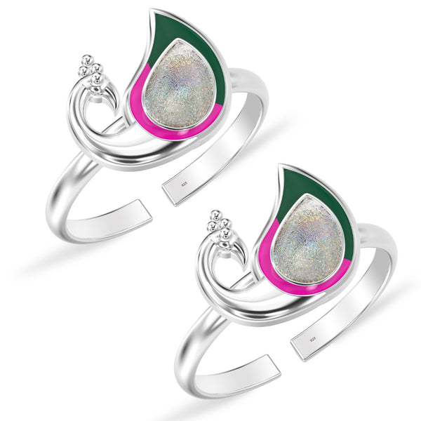 925 Sterling Silver Peacock Toe Ring for Women