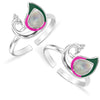 925 Sterling Silver Peacock Toe Ring for Women