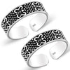 925 Sterling Silver Antique Oxidized Fancy Adjustable Band Toe Ring for Women