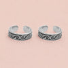 925 Sterling Silver Designer Oxidized Band Toe Rings for Women