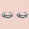 925 Sterling Silver Oxidized Band Toe Rings for Women