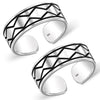 925 Sterling Silver Zig Zag Antique Toe Ring for Women