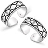 925 Sterling Silver Zig Zag Antique Toe Ring for Women
