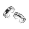 925 Sterling Silver Leaves and Dot Design Toe Ring for Women