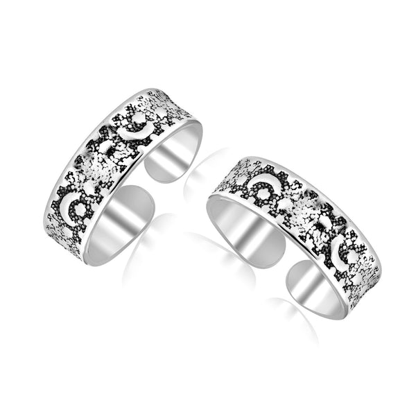925 Sterling Silver Moon & Stars Antique Toe Ring for Women