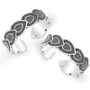 925 Sterling Silver Heart Antique Toe Ring for Women