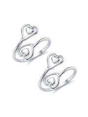 Double Heart Toe Ring
