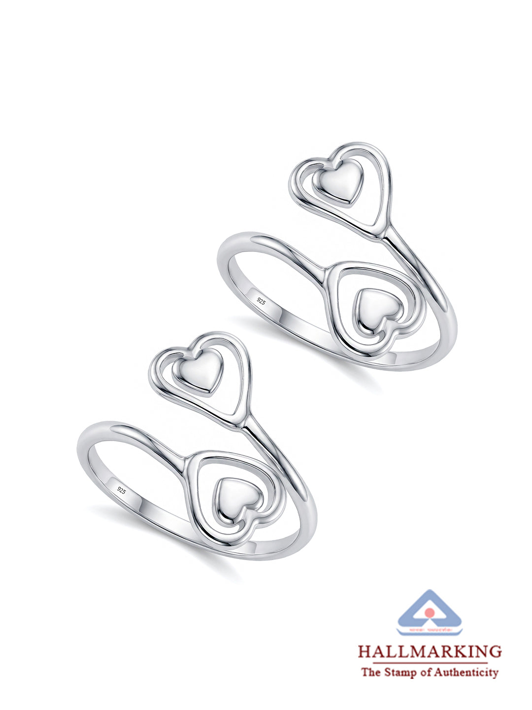 Double Heart Toe Ring