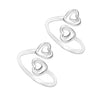 925 Sterling Silver Double Heart Design Toe Ring for Women