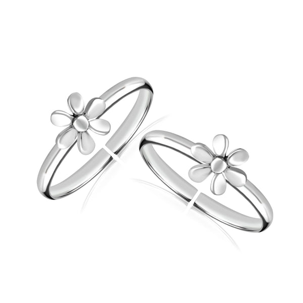 925 Sterling Silver Flower Fancy Toe Ring for Women