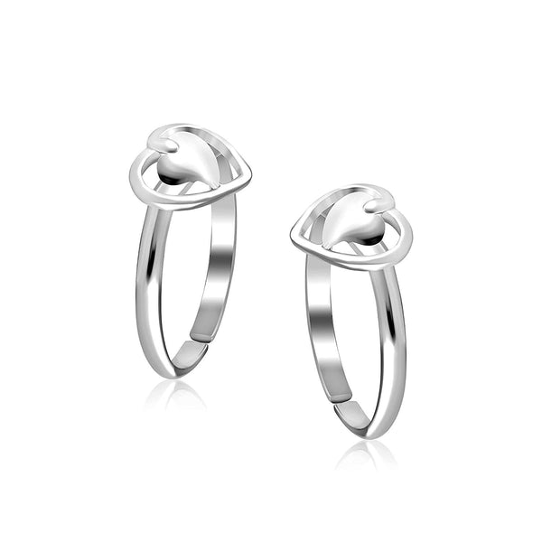 925 Sterling Silver Heart Toe Ring for Women