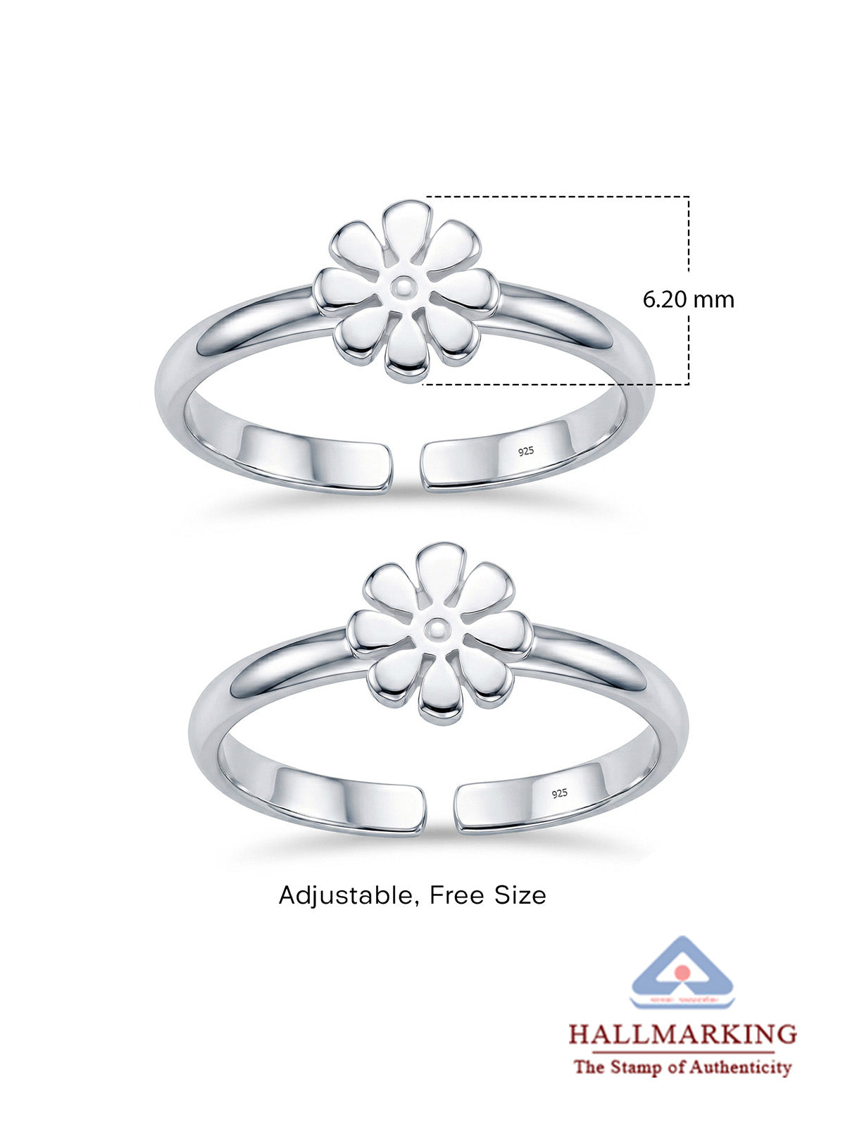 Flower Design Toe Ring