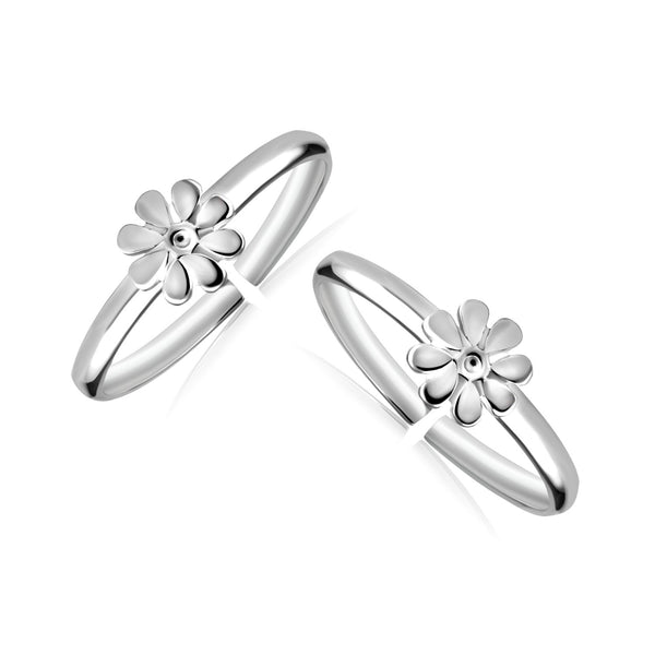 925 Sterling Silver Flower Design Toe Ring for Women