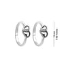 925 Sterling Silver Designer Oxidized Heart Toe Rings for Women