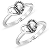 925 Sterling Silver Designer Oxidized Heart Toe Rings for Women