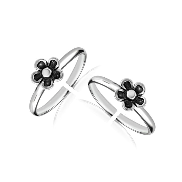 925 Sterling Silver Antique Floral Toe Ring for Women