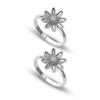 925 Sterling Silver Antique Flower Design Toe Ring for Women