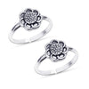 925 Sterling Silver Antique Flower Toe Ring for Women