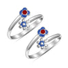 925 Sterling Silver Enamel Flower Design Adjustable Toe Ring for Women