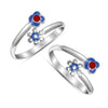 925 Sterling Silver Enamel Flower Design Adjustable Toe Ring for Women