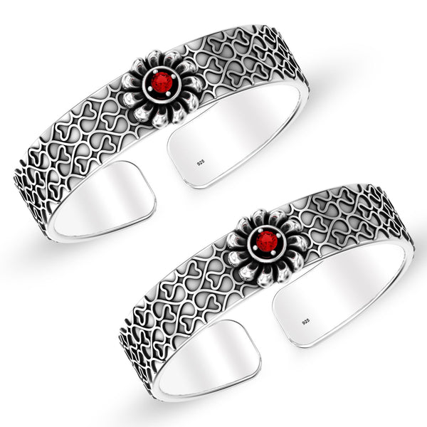 925 Sterling Silver Flower Toe Ring For Women