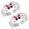 925 Sterling Silver Designer Butterfly Enamel Toerings for Women