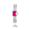925 Sterling Silver Enamel Heart Toe Ring Pair for Women