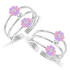 925 Sterling Silver Designer Enamel Flower Toerings for Women
