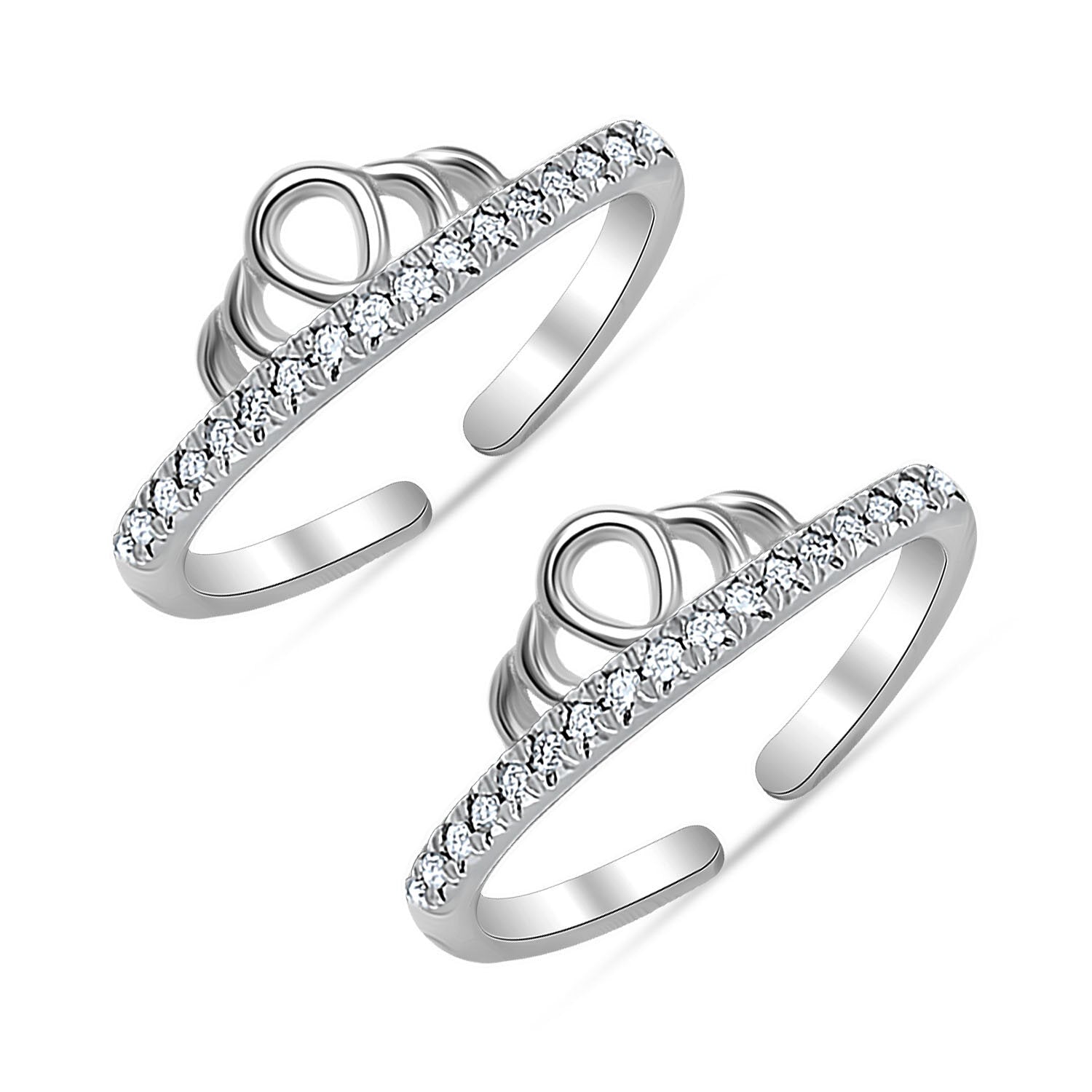 CZ Crown Toe Ring