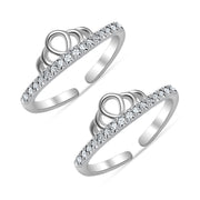 CZ Crown Toe Ring