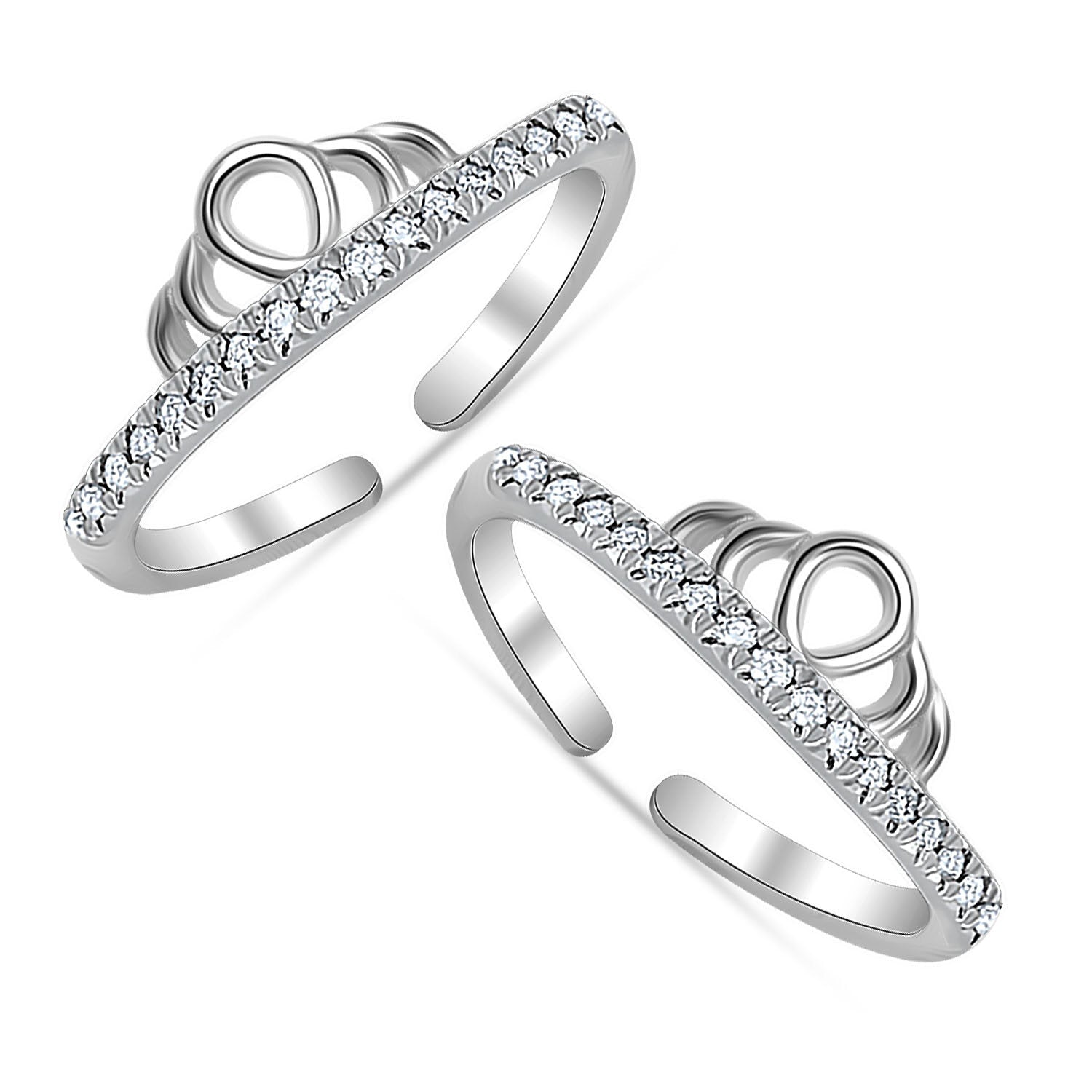 CZ Crown Toe Ring