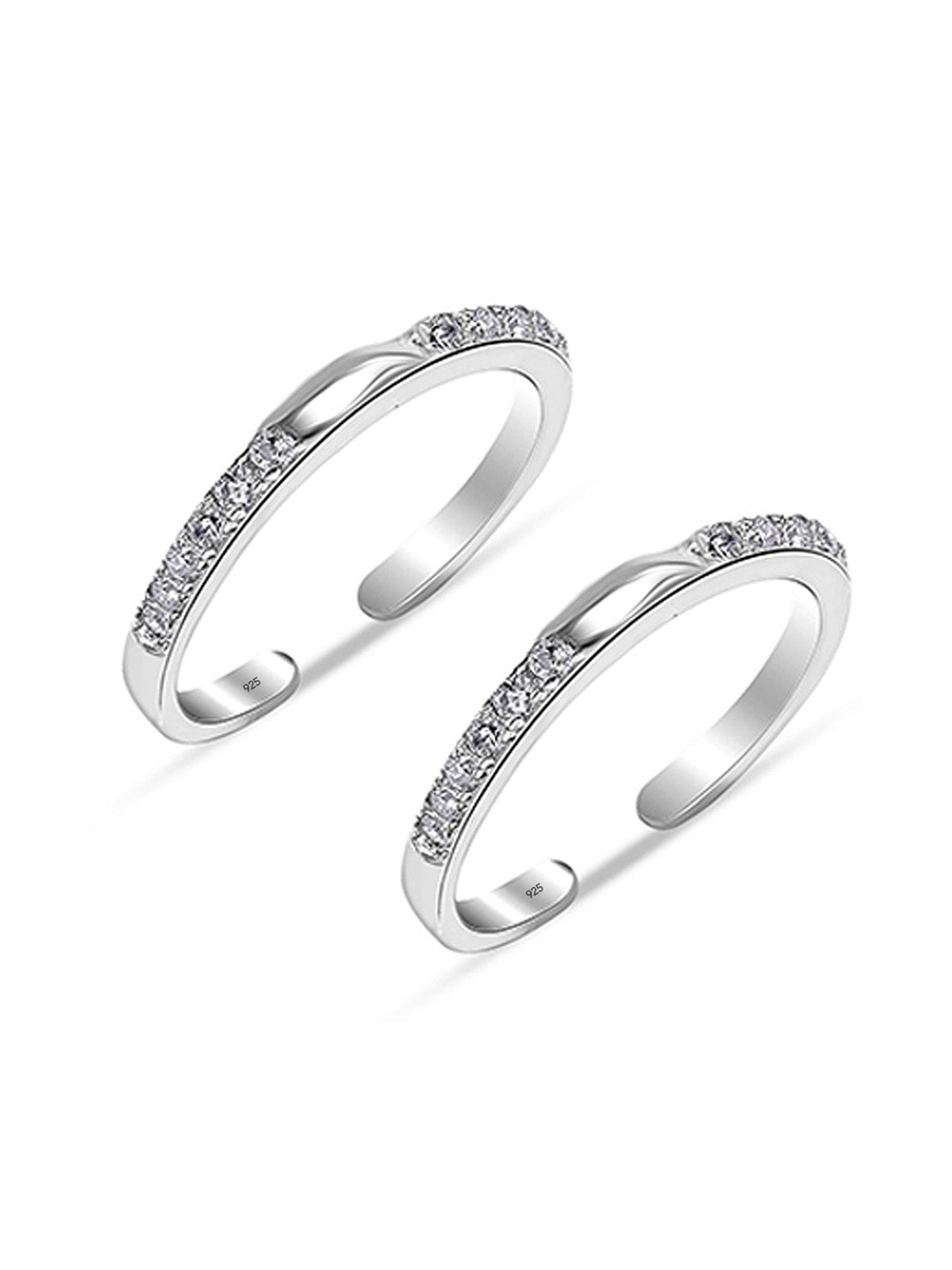 CZ Leaf Adjustable Toe Ring