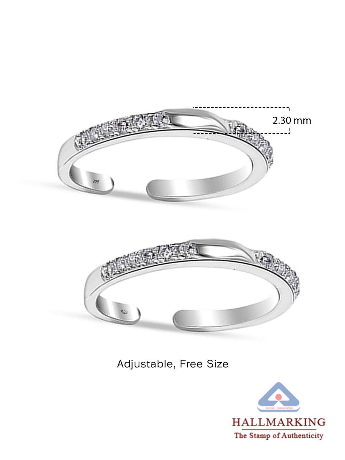 CZ Leaf Adjustable Toe Ring