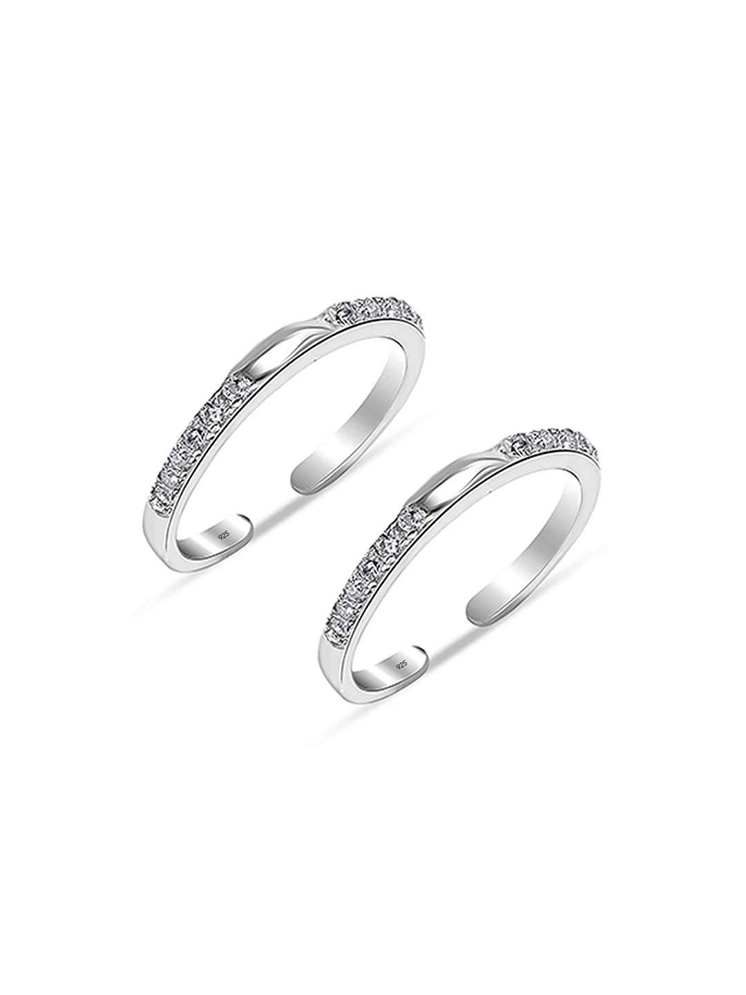 CZ Leaf Adjustable Toe Ring