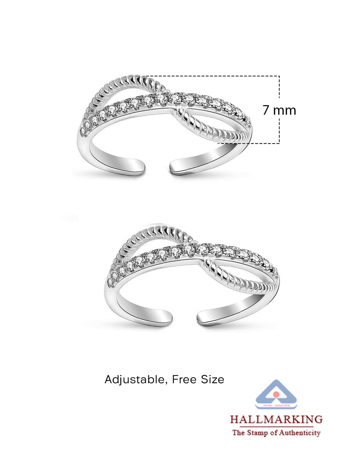 Serena CZ Infinity Women's Toe Ring