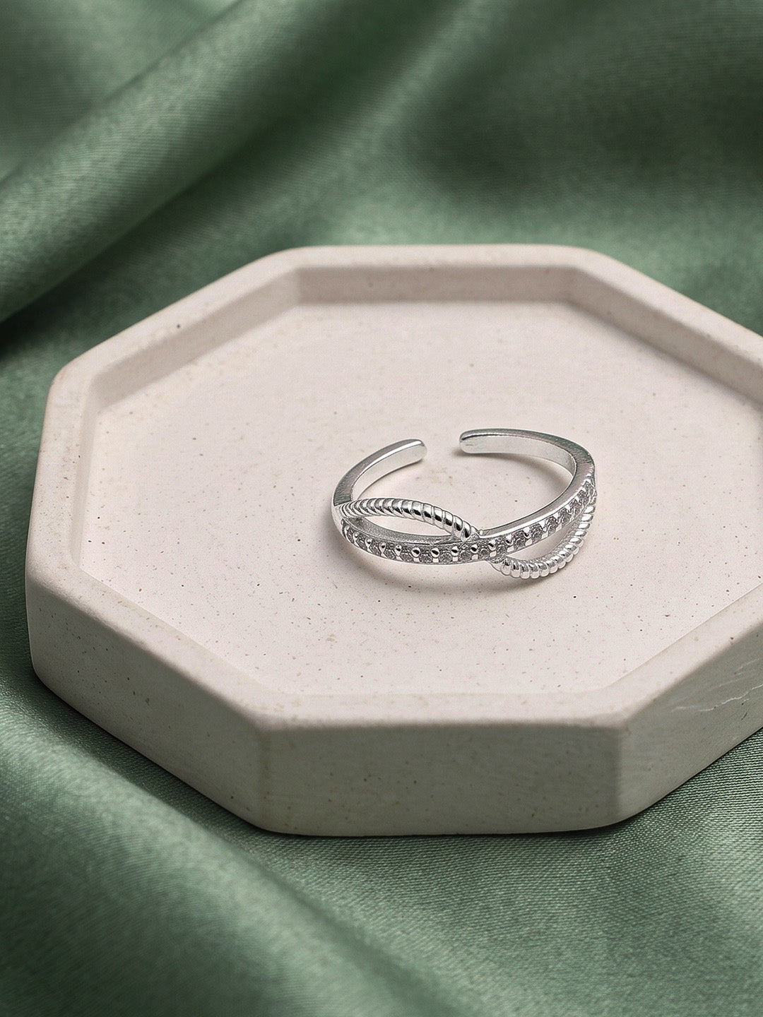 CZ Infinity Adjustable Toe Ring