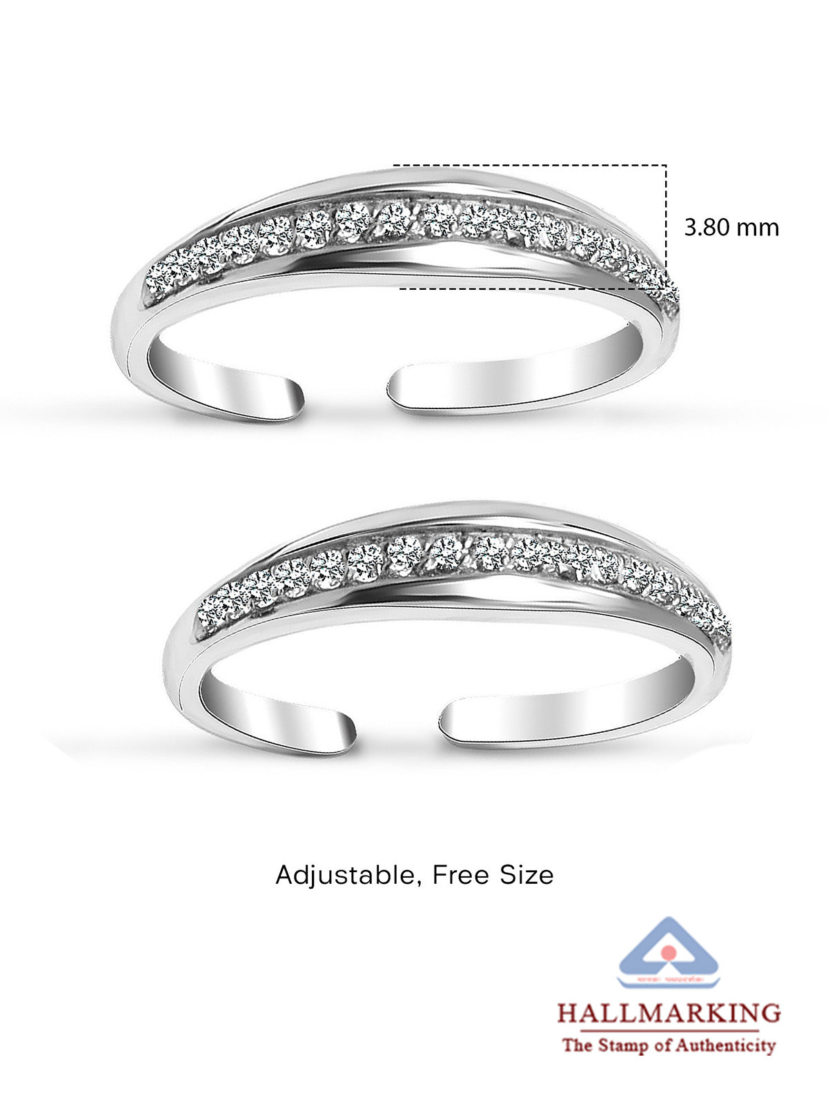 Aeon CZ Half-Eternity Women's Toe Ring