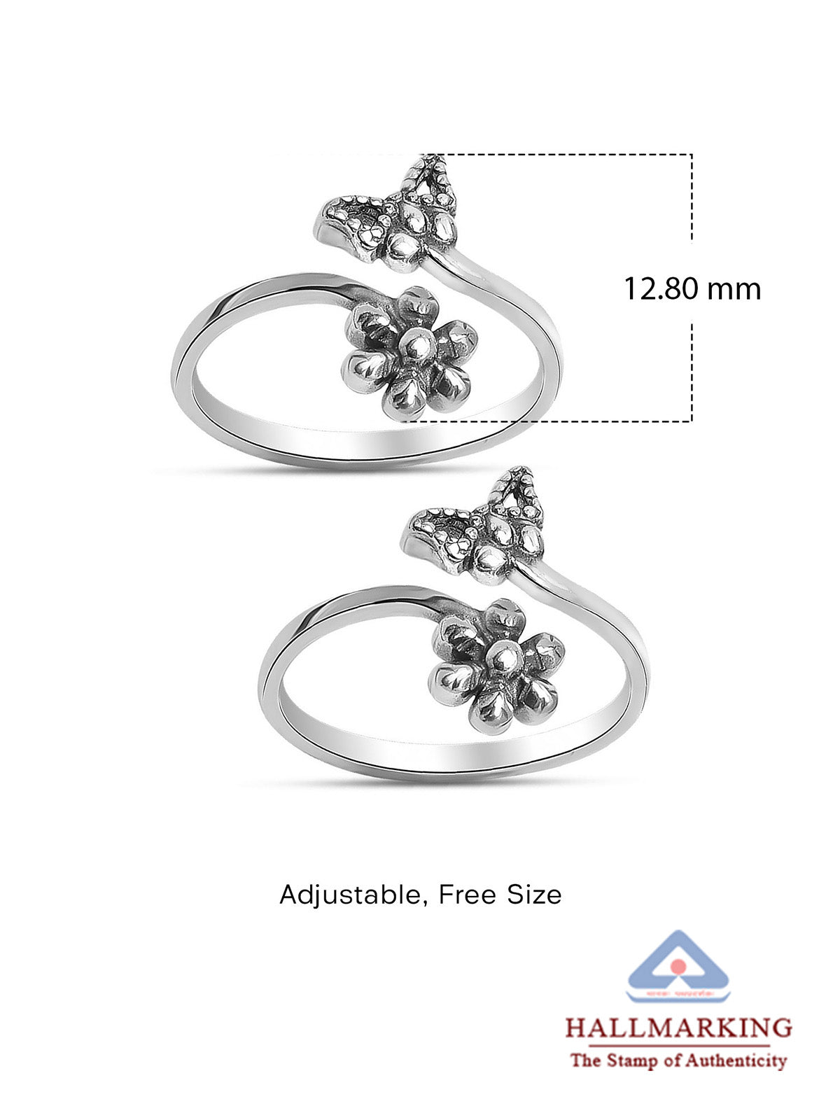 Farfalla Antique Butterfly Floral Women's Toe Ring