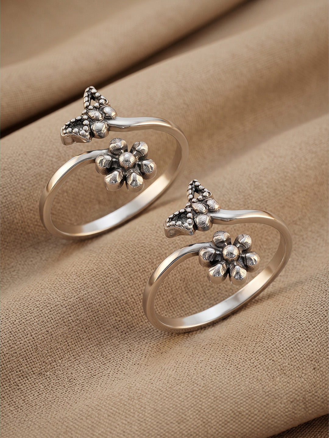Antique Butterfly Floral Toe Ring