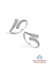 Rhodium CZ Twisted Toe Ring