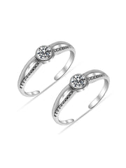 Rhodium Toe Ring