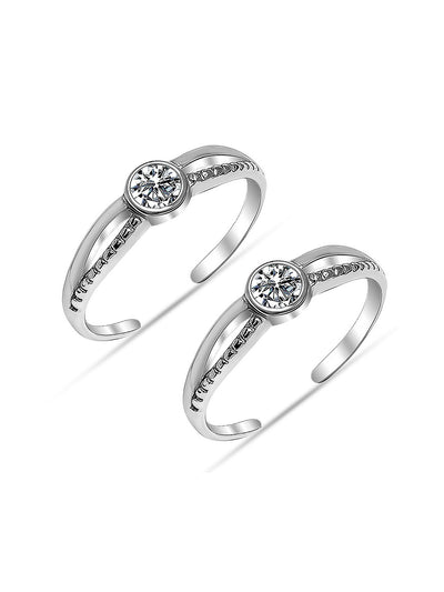 Rhodium Toe Ring