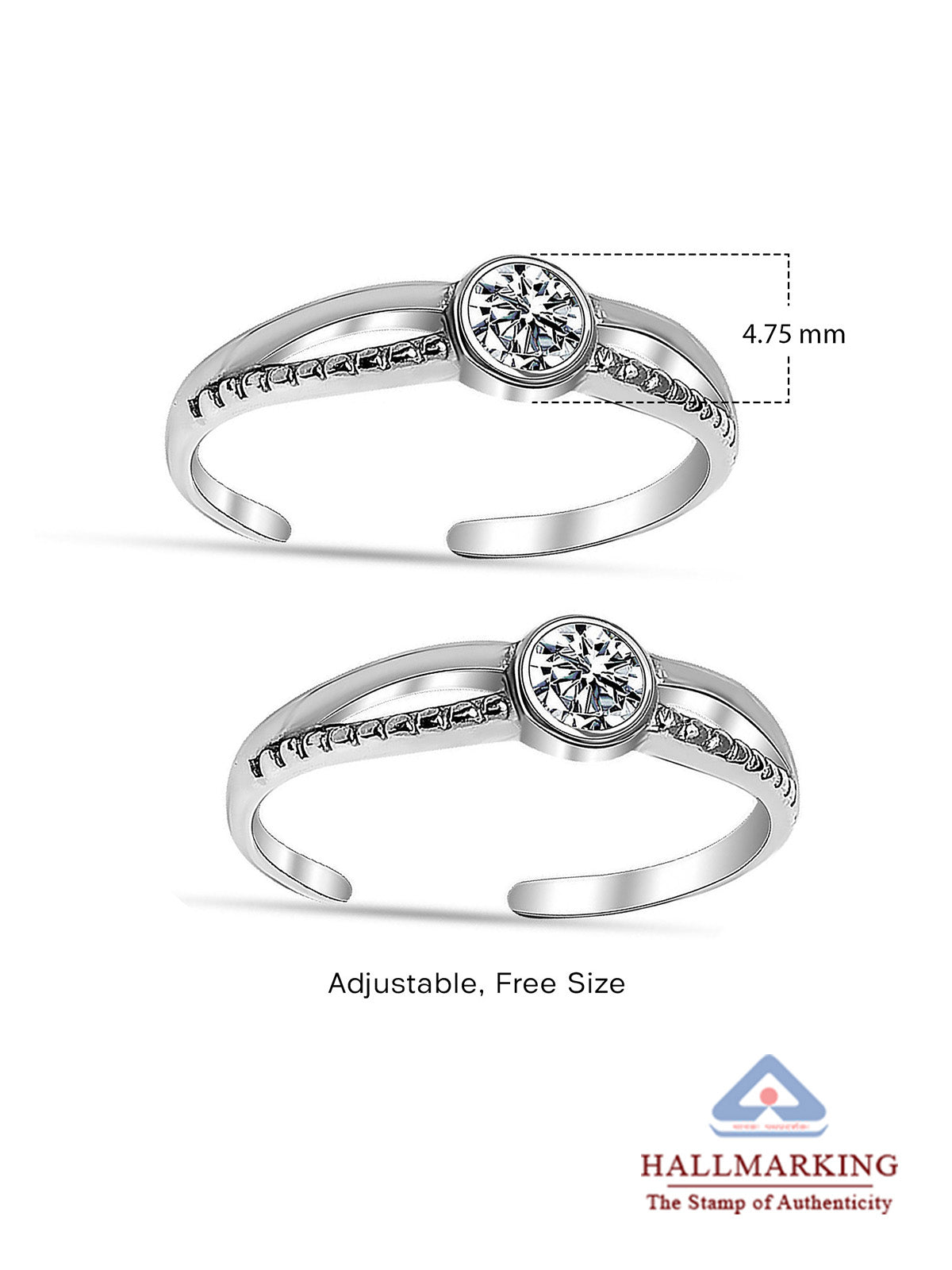 Rhodium Toe Ring
