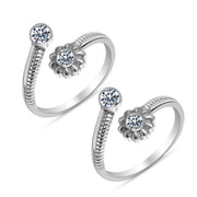 Rhodium Shine Toe Ring